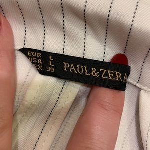 Paul & Zera Jackets & Coats - Paul & Zera White w/ Black Pinstripe Blazer Sz L Paul & Zera Jackets & Coats - Paul & Zera White w/ Black Pinstripe Blazer Sz L
